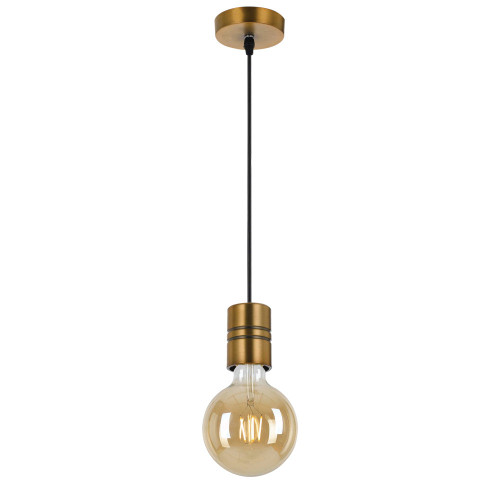 Telbix Lang Industrial Cord Pendant Light - 60mm - Antique Brass