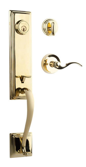N2Lok Seine Entry Door Handleset - Anti-Tarnish Brass