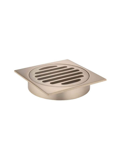 Meir Square Shower Drain - 110mm - Champagne