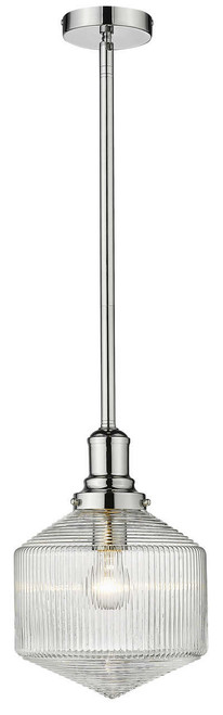 Lighting Inspirations Jefferson Rod Pendant Light - Clear Glass - 250mm - Chrome