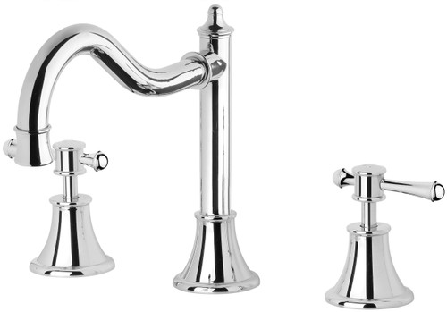 Phoenix Nostalgia Basin Tap - Metal Lever - Fixed Spout - Chrome