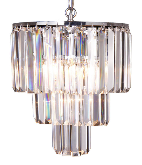 Lighting Inspirations Celestial Waterfall Chandelier Pendant Light - 3 Tier - 290mm - Chrome