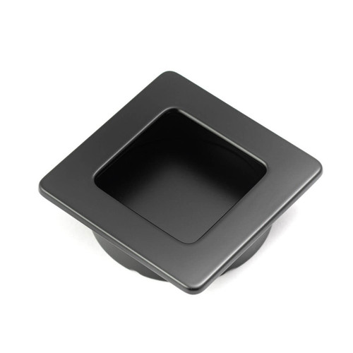 Castella Square Sliding Door Flush Pull - 50 x 50mm - Matte Black