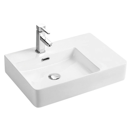 Fienza Petra Wall Hung Basin - 600 x 120 x 420mm - Glossy White