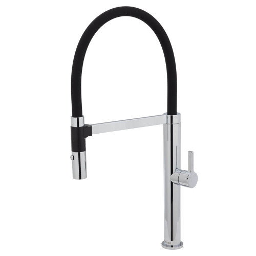 Fienza Sansa Gooseneck Kitchen Mixer Tap with Pull Out Spray - Swivel Spout - Chrome