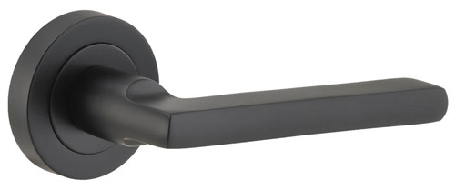 Iver Baltimore Lever Door Handle - Round Rosette - 52mm - Matte Black