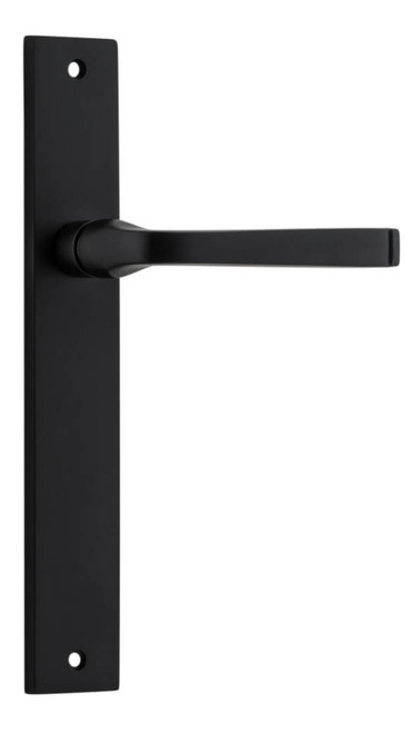 Iver Annecy Lever Door Handle - Rectangular Plate - 240 x 38mm - Matte Black