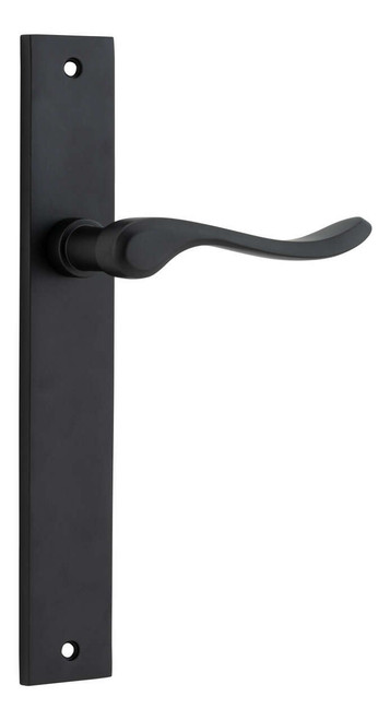 Iver Stirling Lever Door Handle - Rectangular Plate - 240 x 38mm - Matte Black