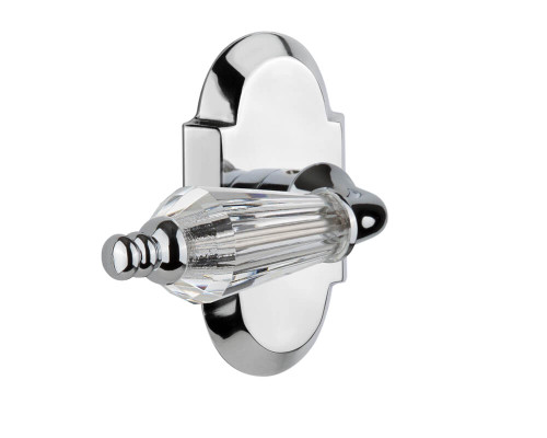 Nostalgic Country Parlour Crystal Lever Door Handle - Cottage Plate - 101 x 63mm - Bright Chrome