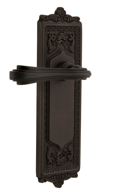 Nostalgic Classic Fleur Lever Door Handle - Egg & Dart Plate - 222 x 66mm - Oil-Rubbed Bronze
