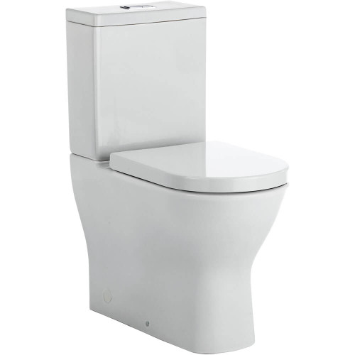 Fienza Delta Rimless Back To Wall Toilet Suite - Gloss White