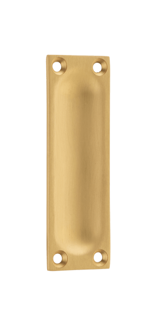 Tradco Sliding Door Flush Pull - 88 x 28mm - Satin Brass