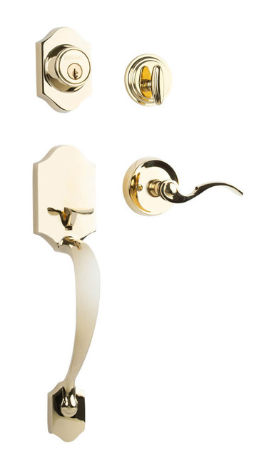 N2Lok Charente Entry Door Handleset - Anti-Tarnish Brass