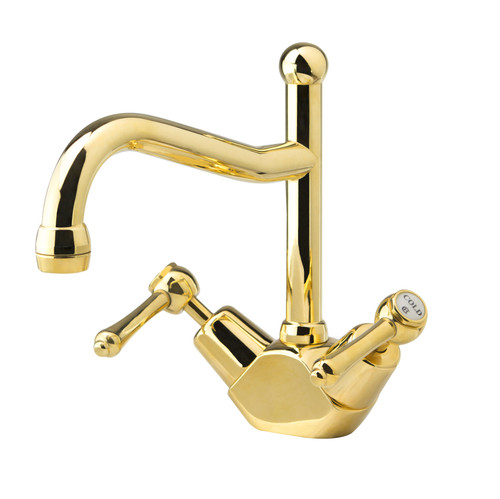 CB Ideal Olde Adelaide Roulette Twinner Basin Mixer Tap - Swivel Spout