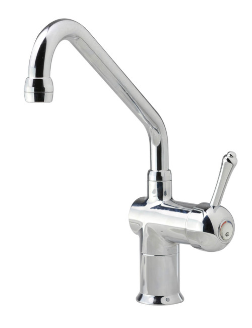 CB Ideal Upswept Outlet Basin Mixer Tap - Roulette Lever - 200mm - Swivel Spout