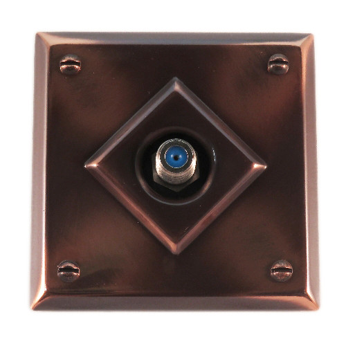 Classic Electric Bungalow Pay TV Socket - 67 x 67mm - Florentine Bronze