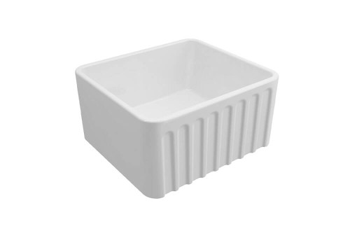 Turner Hastings Novi Ribbed Butler Sink - 508 x 254 x 457mm - Matte White