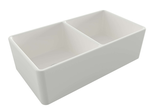 Turner Hastings Novi Double Bowl Butler Sink - 838 x 254 x 457mm - Matte White
