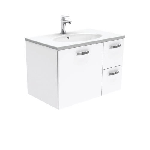 Fienza Unicab Bathroom Vanity - 750mm - Gloss White Cabinet with Gloss White Basin Top