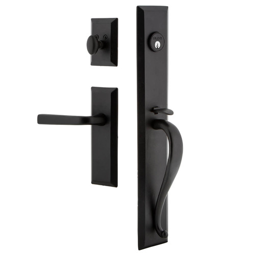 Ageless Iron Keep Entry Door Handleset - Lance Lever - Black Iron