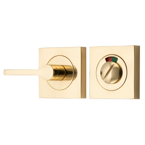 Iver Accessibility Square Privacy Turn & Indicator - 52 x 52mm/4mm Spindle - Polished Brass