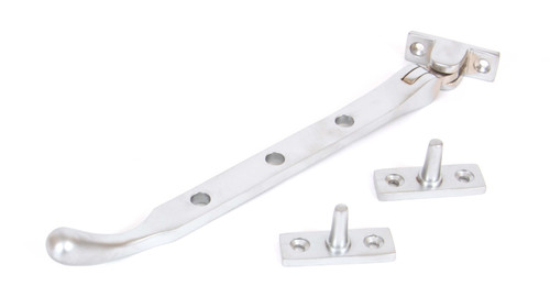 From The Anvil Peardrop Sill Mounted Casement Stay - Satin Chrome