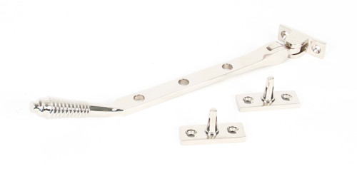 From The Anvil Reeded Sill Mounted Casement Stay - Polished Nickel