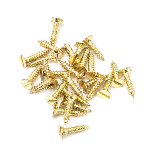 From The Anvil Countersunk Head Screws - Pack of 25 - Unlacquered Polished Brass