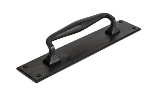 From The Anvil Offset Pull Handle with Backplate - 318mm - Beeswax