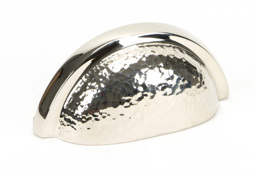 From The Anvil Hammered Regency Drawer Pull Handle - 85mm - Polished Nickel