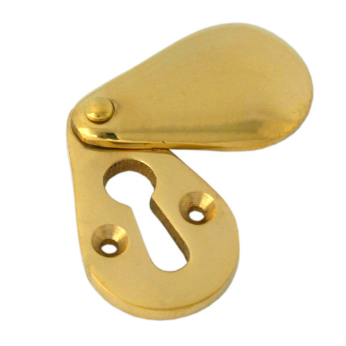 From The Anvil Plain Covered Escutcheon Keyhole Cover - 47 x 29mm - Unlacquered Polished Brass