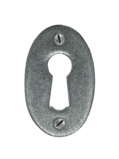 From The Anvil Oval Escutcheon Keyhole Cover - 51 x 31mm - Pewter Patina