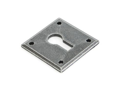 From The Anvil Square Avon Escutcheon Keyhole Cover - 40 x 40mm - Pewter Patina