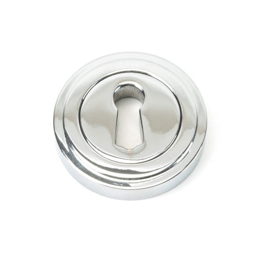 From The Anvil Art Deco Escutcheon Keyhole Cover - 53mm - Chrome