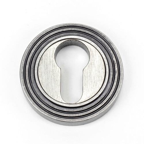 From The Anvil Beehive Euro Cylinder Escutcheon - 53mm - Pewter Patina