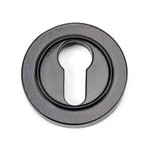 From The Anvil Round Plain Euro Cylinder Escutcheon - 53mm - Black
