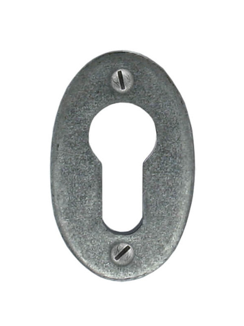 From The Anvil Oval Euro Cylinder Escutcheon - 51 x 31mm - Pewter Patina
