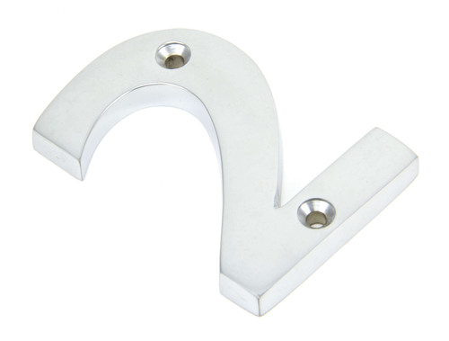 From The Anvil '2' House Number - 78mm - Satin Chrome