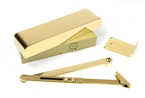 From The Anvil Door Closer - Polished Brass