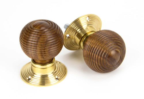 From The Anvil Cottage Mortice Door Knob - 58mm - Unlacquered Polished Brass & Rosewood