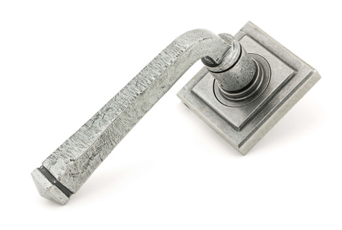 From The Anvil Avon Square Lever Door Handle - Square Rosette - 53mm - Pewter Patina