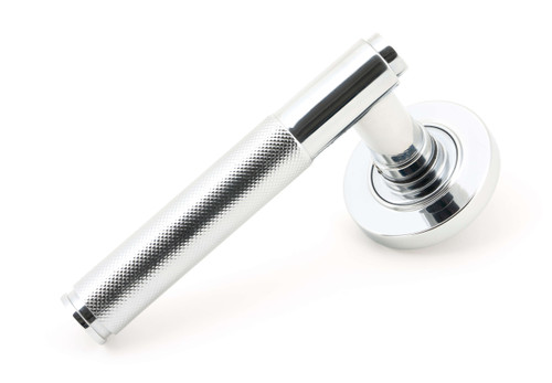 From The Anvil Brompton Plain Lever Door Handle - Round Rosette - 53mm - Chrome