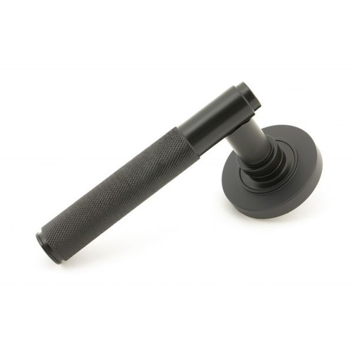 From The Anvil Brompton Plain Lever Door Handle - Round Rosette - 53mm - Aged Bronze