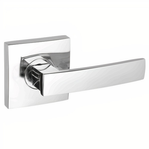 Gainsborough Neue Angular Lever Door Handle - Square Rose - Bright Chrome