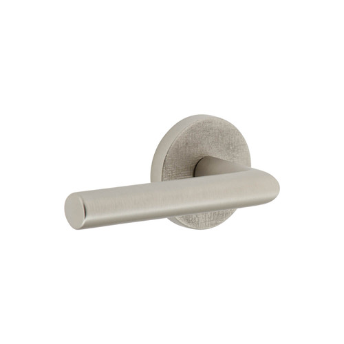 Viaggio Moderno Lever Door Handle - Circolo Linen Rosette - 64mm - Satin Nickel