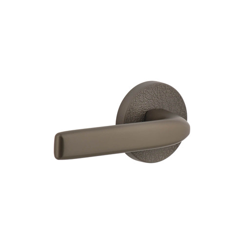 Viaggio Bella Lever Door Handle - Circolo Leather Rosette - 64mm - Titanium Grey
