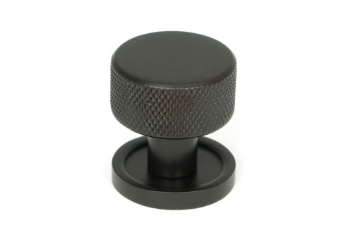 From The Anvil Brompton Cabinet Knob with Round Backplate - Aged Bronze