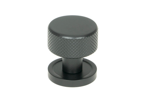 From The Anvil Brompton Cabinet Knob with Round Backplate - Matte Black