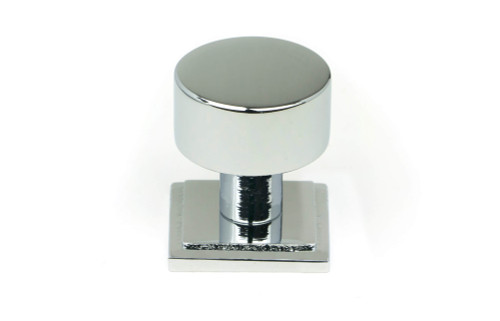 From The Anvil Kelso Cabinet Knob with Square Backplate - Chrome
