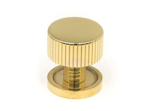 From The Anvil Judd Cabinet Knob with Round Backplate - Unlacquered Polished Brass